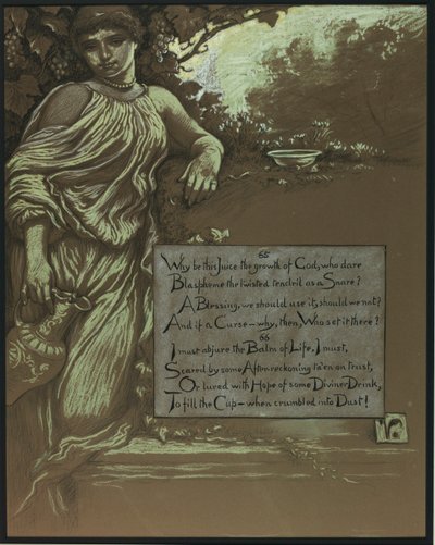 (オマル・ハイヤームのルバイヤート』挿絵）ブドウの木 作： Elihu Vedder