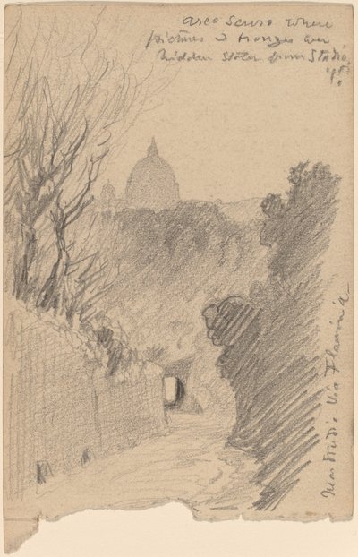 アルコ オスクロ -- フィアミニア街道の上、c. 1890年。 作： Elihu Vedder