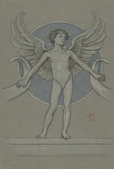 翼のある少年 + コルヌコピア 作： Elihu Vedder