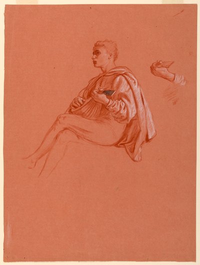 リュートを演奏する少年、1871-72年 作： エリフ・ヴェダー