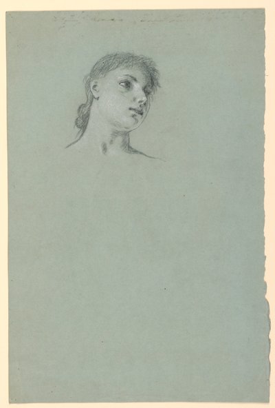素描、少女の習作、1885年頃 作： エリフ・ヴェダー