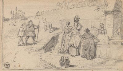父と息子、c。 1859年。 作： Elihu Vedder