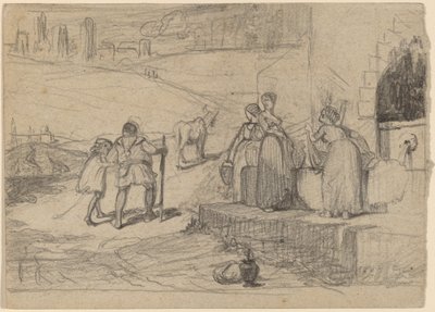 父と息子、c。 1859年。 作： Elihu Vedder