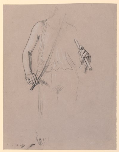 フィギュア スタディ: 衣装を着た男 作： Elihu Vedder
