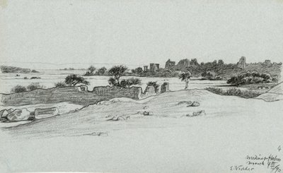 ナイルの旅の30枚のドローイングからメディンとハブー 作： Elihu Vedder