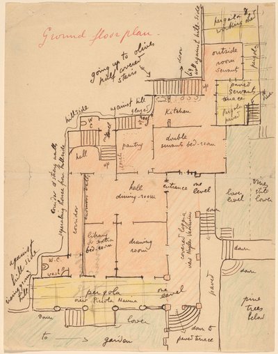 Torre Quattro Venti の 1 階平面図 作： Elihu Vedder