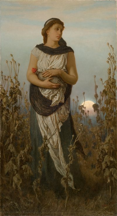 記憶（ポピーの少女）、1877 作： Elihu Vedder
