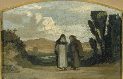 アッピア街道の修道士たち。 1865年。 作： Elihu Vedder