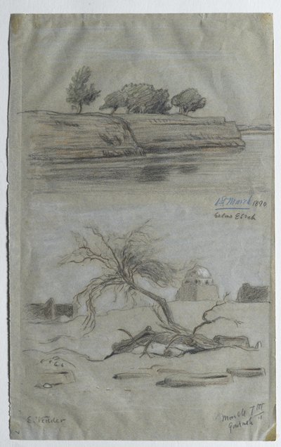 ナイル、1890年（紙に色鉛筆） 作： Elihu Vedder
