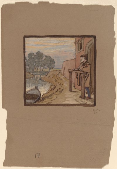 川沿いの老人 作： Elihu Vedder
