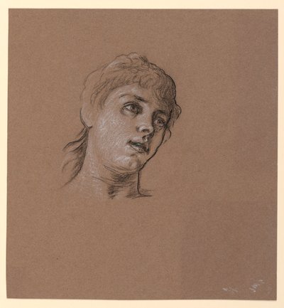 若い女の子の肖像スケッチ 作： Elihu Vedder