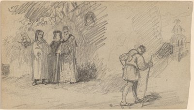 息子とロバ、c。 1859年。 作： Elihu Vedder