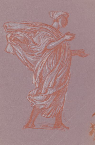 立像、1872-77年（紫色の紙にクレヨン） 作： Elihu Vedder