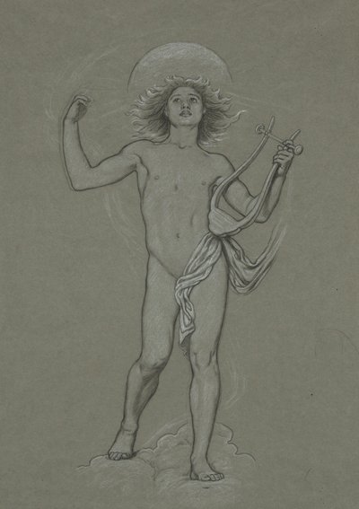 ハンティントン天井の 60 の研究からのアポロ図の研究 (1926.80) 作： Elihu Vedder