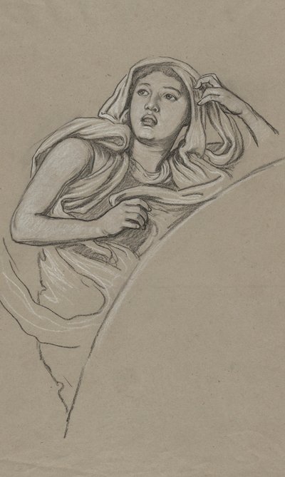 ルナの右側の図の習作 作： Elihu Vedder