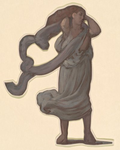 ギリシャの女の子の入浴のための研究、c。 1872年。 作： Elihu Vedder