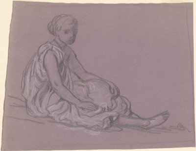 ギリシャの女の子の入浴のための研究、c。 1872年。 作： Elihu Vedder