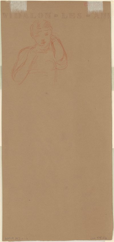 「ギリシャの女の子の入浴」のための習作 [裏面] 作： Elihu Vedder