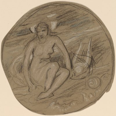 音楽のための研究、c。 1890年。 作： Elihu Vedder