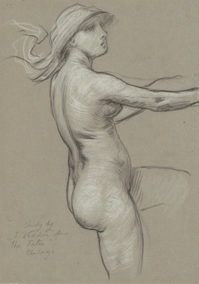 1884-1887年、星に集まる運命の研究。 作： Elihu Vedder