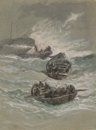 難破船、c。 1880年。 作： Elihu Vedder