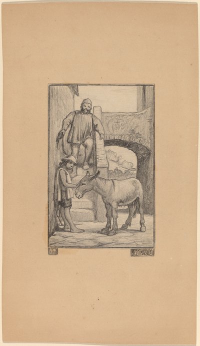 息子とロバ 作： Elihu Vedder