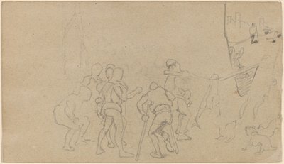 村の情景、c. 1859年。 作： Elihu Vedder