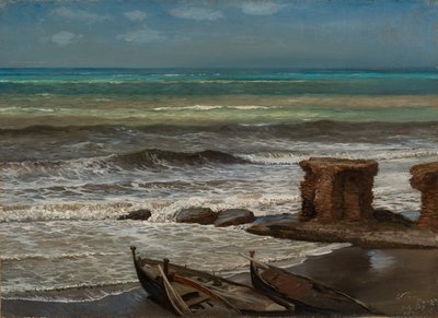 パロの波 1874 （油彩、厚紙、キャンバスにマウント） 作： Elihu Vedder