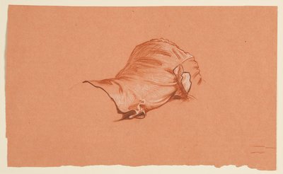 衣装を着た男性の胴体のドレープ研究 作： Elihu Vedder
