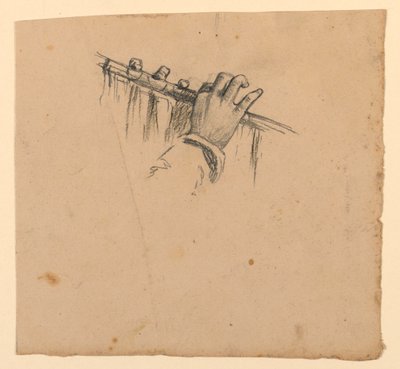 フルートを持つ手の研究 作： Elihu Vedder