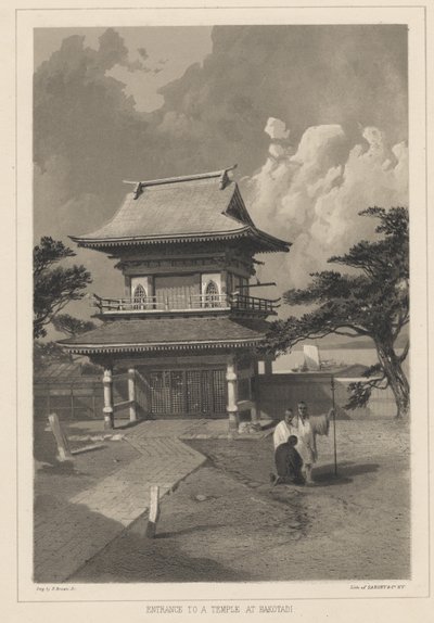 1855年、ハコタディの寺院への入り口 作： Eliphalet Brown