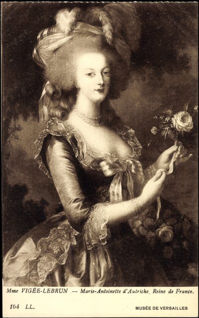 王妃マリー・アントワネット（1755-1793）の肖像（版画） 作： Elisabeth Louise (after) Vigee Lebrun