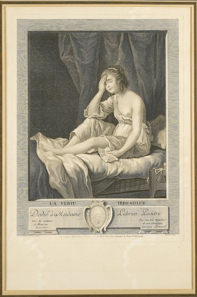 La Vertu Irresolue、Louis Dennel（1741-86）による彫刻（彫刻） 作： Elisabeth Louise (after) Vigee Lebrun