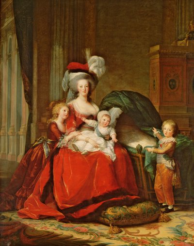マリー・アントワネット（1755-93）とその子供たち 作： Elisabeth Louise Vigee Lebrun