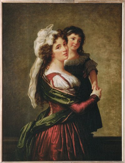 建築家ピエール・ルソーの妻、ルソー夫人とその娘。 作： Elisabeth Louise Vigee-Lebrun