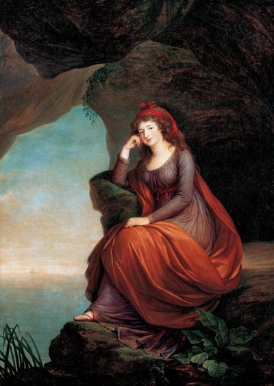 「「マリア・ジョセフ・ヘルメネギルデ・フォン・リヒテンシュタインの肖像、エステルハージ王女（1768-1845）、アリアン・ア・ナクソス」」マリー・ルイーズ・エリザベス・ヴィジェ・レブラン（ヴィジェ・レブラン）（1755-1842）による絵画（1755-1842）1793年リヒテンシュタイン美術館ウィーンオーストリア 作： Elisabeth Louise Vigee Lebrun