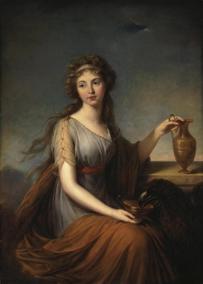 ヘーベ役のアンナ・ピットの肖像 作： Elisabeth Louise Vigee Lebrun