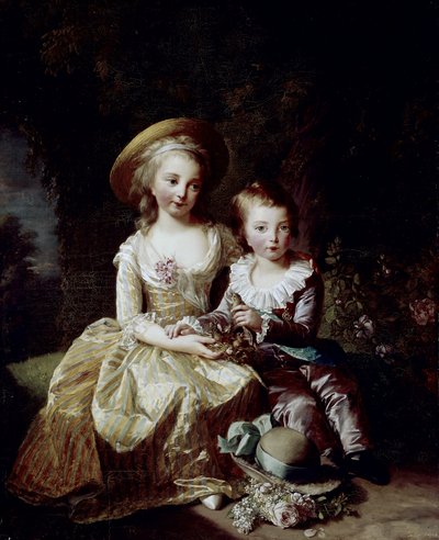 フランスのマリー・テレーズ・シャルロットとフランスのデルフィーノ・ルイ・ジョゼフ・ザヴィエルの肖像 作： Elisabeth Louise Vigee Lebrun