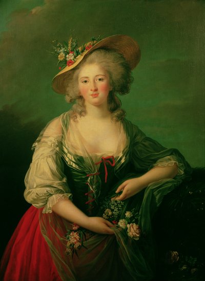 フランスのエリザベート（1764-94）はエリザベート夫人と呼ばれ、1782年頃（キャンバスに油彩） 作： Elisabeth Louise Vigee Lebrun