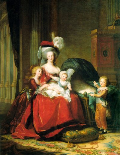 マリーアントワネットとその子供たち、1787年。 作： Elisabeth Louise Vigee Lebrun