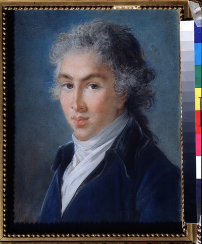 イワン・バリャチンスキー王子の肖像 (1772-1825) (イワン・バリャチンスキー王子の肖像)。 マリー ルイーズ エリザベス ヴィジェ ルブラン (1755-1842) による素描。 紙にパステル、49 x 40 cm。 18世紀フランスの芸術。 プーシキン美術館、モスクワ。 作： Elisabeth Louise Vigee Lebrun