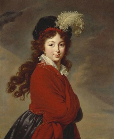 ロシア1781-1860年の公爵夫人アンナフェオドロフナの肖像、サクセコーブルクザールフェルトのジュリアン王女、 作： Elisabeth Louise Vigee Lebrun