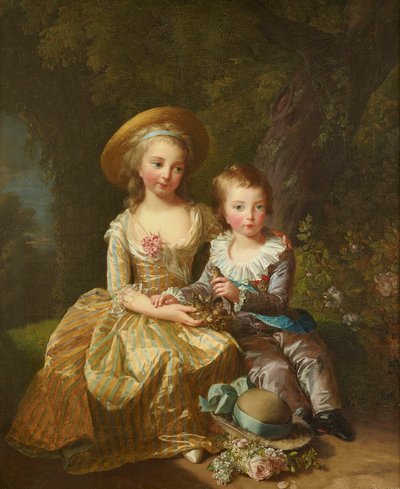 マダムロワイヤルとルイジョセフザビエル、フランスのドーファンの肖像。 作： Elisabeth Louise Vigee Lebrun