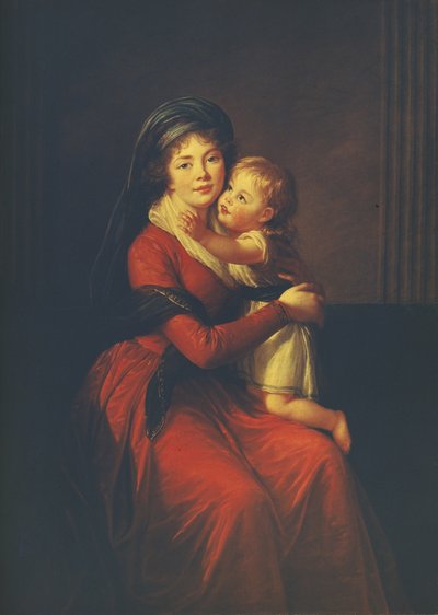 1794年の息子ピョートルとのアレクサンドラゴリツィナ王女の肖像 作： Elisabeth Louise Vigee Lebrun