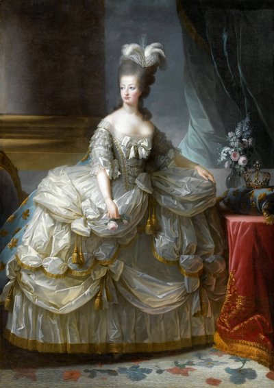 フランス1755-1793年の女王マリーアントワネットの肖像 作： Elisabeth Louise Vigee Lebrun
