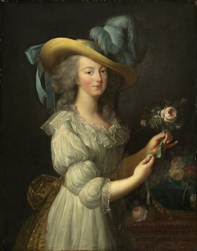 1783年後のフランス1755-1793年のマリーアントワネット女王の肖像画。 作： Elisabeth Louise Vigee Lebrun