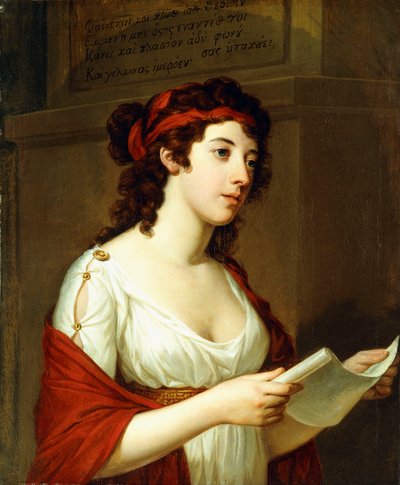 サッポーとしての女性の肖像、 作： Elisabeth Louise Vigee Lebrun