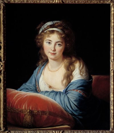伯爵夫人の肖像 Catherine Vassilievna Skavronskaia (1761-1829) ロシアのエカテリーナ2世の名誉夫人 Marie Elisabeth Louise Vigee Le brun (or Vigee Lebrun or Vigee Lebrun) (1755-1842) 1796 Sun.0,66x0,8 m - 伯爵夫人の肖像 作： Elisabeth Louise Vigee Lebrun