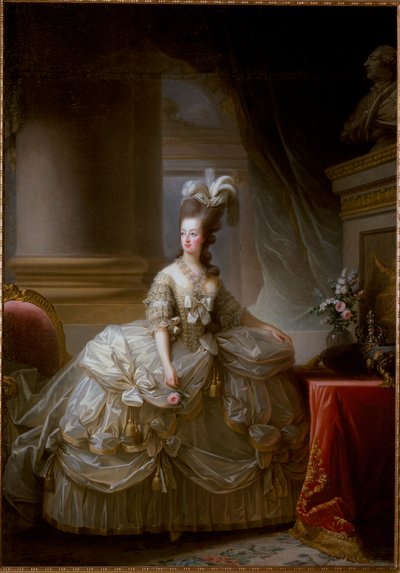フランス王妃マリー・アントワネットの肖像 作： Elisabeth Louise Vigee Lebrun