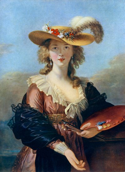 麦わら帽子の自画像、c1782、1912。 作： Elisabeth Louise Vigee Lebrun